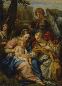 Mystic Marriage Of Saint Catherine Of Alexandria by Carlo Maratta or Maratti