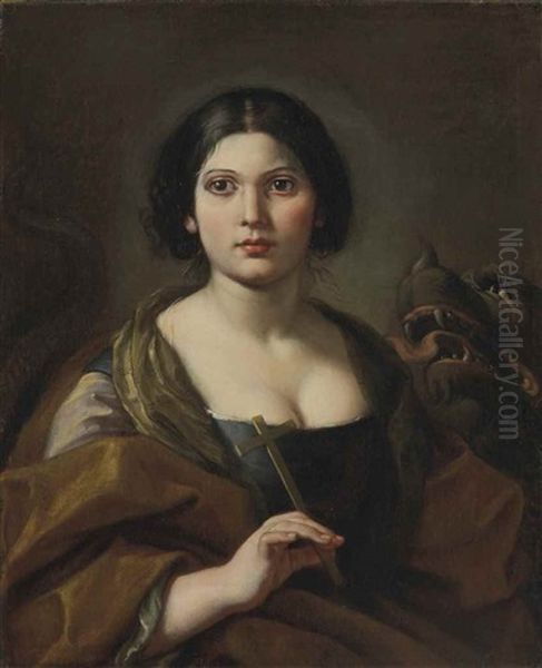 Portrait Of A Lady, Probably The Artist's Daughter, Faustina Maratti Zappi (c. 1679-1745), Half-length, As Saint Margaret - view 1