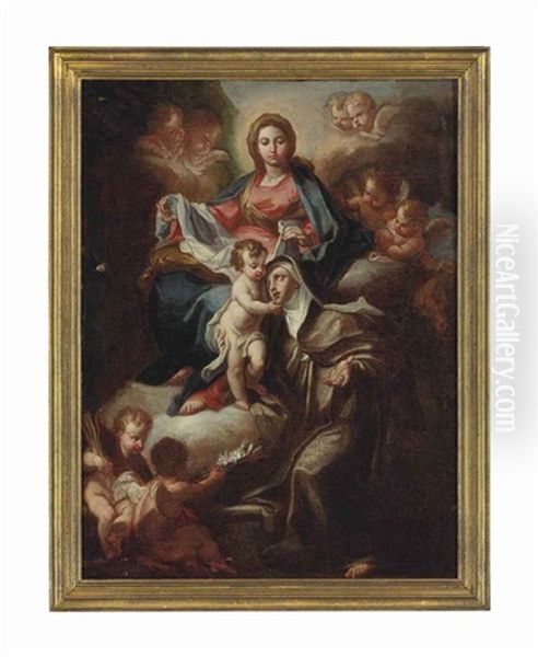 The Madonna And Child With Saint Catherine Of Siena, Surrounded By Putti - view 1