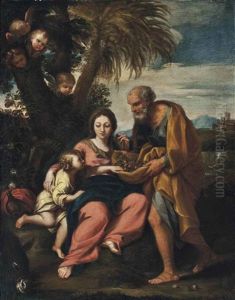 The Rest On The Flight Into Egypt by Carlo Maratta or Maratti