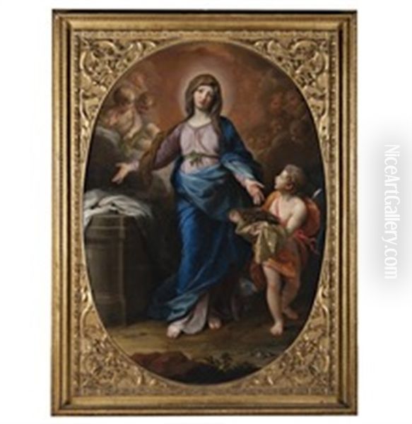 Madonna Stante Con Simboli Della Passione - view 1
