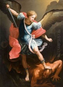 Saint Michel Terrassant Le Dragon (after Guido Reni)