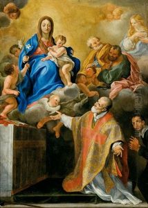 Aparicion De La Virgen A San Felipe Neri by Carlo Maratta or Maratti