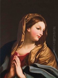 Madonna At Prayer by Carlo Maratta or Maratti