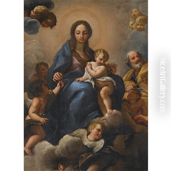 The Holy Family Surrounded By Putti - view 1