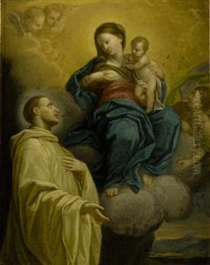 The Madonna And Child With A Male Saint, Saint Bruno(?) by Carlo Maratta or Maratti