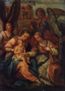 The Mystic Marriage Of Saint Catherine by Carlo Maratta or Maratti