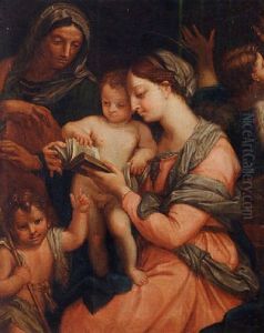 The Madonna And Child With St. Anne And The Infant St. John by Carlo Maratta or Maratti