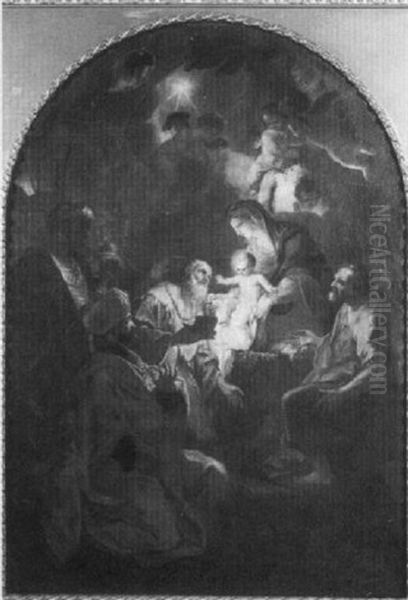 Christ With Mary, Joseph And The Three Wise Men At The Manger - view 1