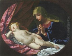 Die Madonna In Anbetung Des Schlafenden Christuskindes