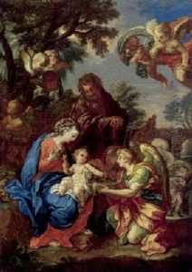 La Sacra Famiglia E Angeli by Carlo Maratta or Maratti