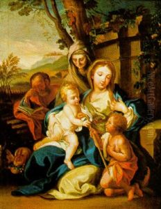 Die Heilige Sippe In Einer Landschaft by Carlo Maratta or Maratti