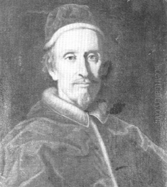 Portrait Of Pope Clement Ix, Bust Length, Wearing Red Velvet Robes - view 1