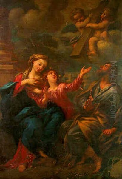 The Holy Family With Angels Carrying The Cross Above - view 1