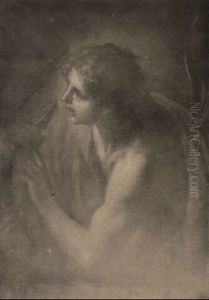 A Boy Draped In Red With A Bow And Quiver Over His Shoulder