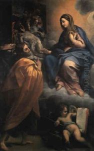 La Vergine Appare A San Luca by Carlo Maratta or Maratti