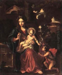 The Holy Family With Ss. John The Baptist And Anne In A Landscape
