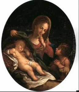 The Madonna And Child With The Infant St John by Carlo Maratta or Maratti