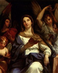 The Madonna With Angels by Carlo Maratta or Maratti