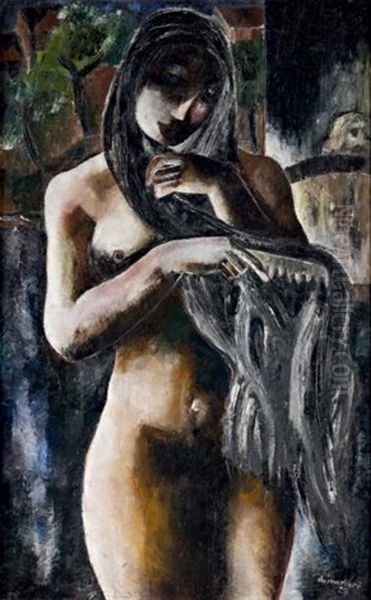 Femme Nue Se Coiffant - view 1