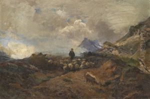 Alpine Landschaft Mit Schafherde