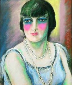 Portrait De Femme Au Collier De Perles. by Madeleine Berly De Vlaminck