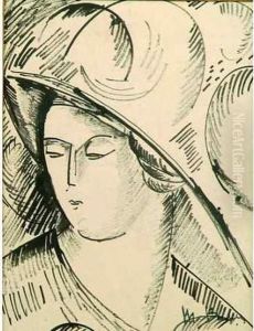 Femme Au Chapeau. by Madeleine Berly De Vlaminck