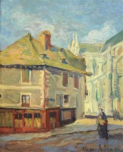 Bretonne Dans Une Rue De Village by Marcel-Lenoir (Jules Oury)