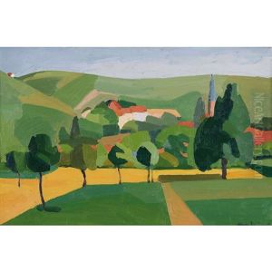 Vue De Ribeauville En Alsace by Marcel-Lenoir (Jules Oury)