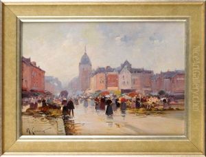 A Continental Market Place by Marcel-Lenoir (Jules Oury)