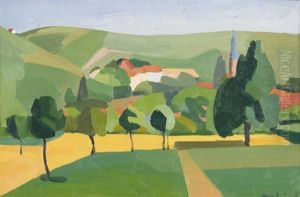 Vue De Ribeauville En Alsace by Marcel-Lenoir (Jules Oury)