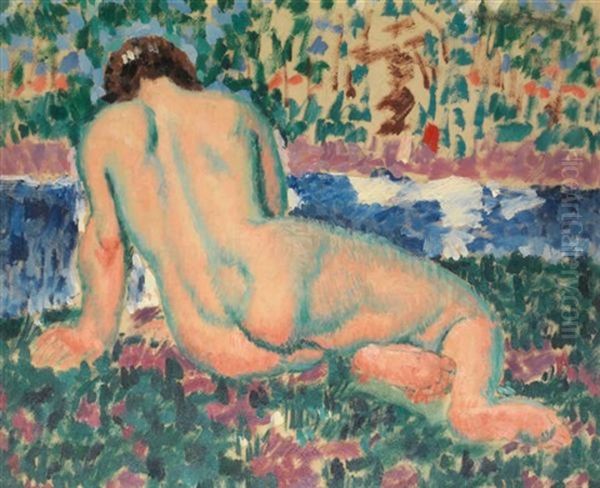 Jeune Femme Assise De Dos - view 1