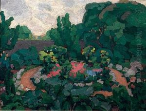 A Summer Landscape With Pink Flowers