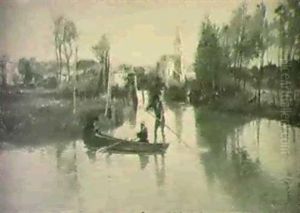 Franzosische Flusslandschaft. Franzosische Flusslandschaft.