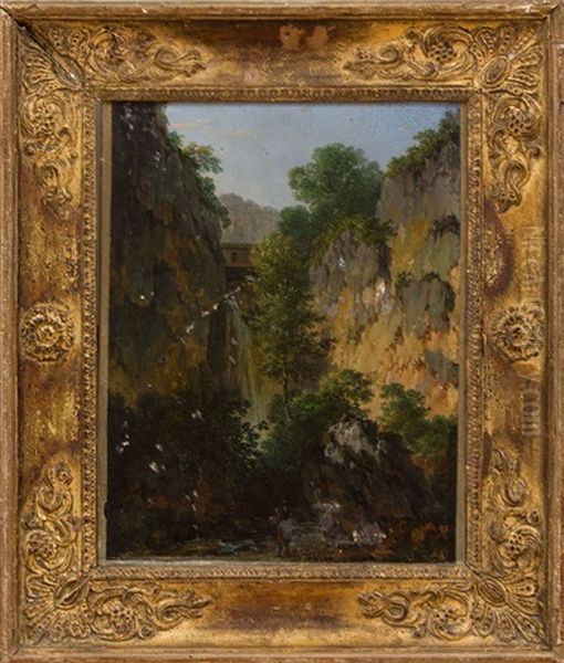 Artist Sketching A Waterfall - view 1