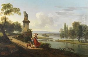 Sommerliche Flusslandschaft Mit Klassischen Ruinen by Marchais, Pierre Antoine