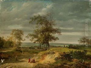 Paysage Anime Au Bord De La Mer by Marchais, Pierre Antoine