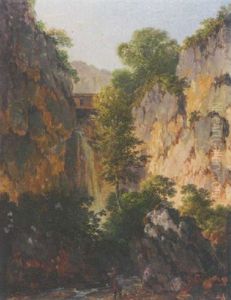 Peintre Sur Le Motif Pres D'une Cascade