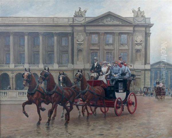 Journee Des Drags, Place De La Concorde En 1923. Hector Franchomme Mene Lui-meme Son Coach Avec A Ses Cotes Le Marechal Foch - view 1