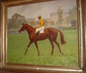 Portrait Du Cheval Salam Et Son Jockey