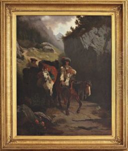 Le Passage A Cheval by Jean Hippolyte Marchand