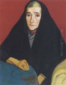 Lady With A Black Shawl by Jean Hippolyte Marchand