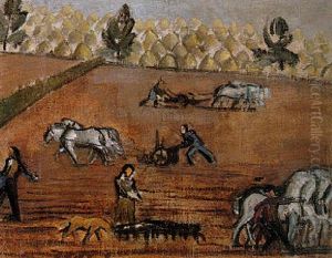 Les Labours by Jean Hippolyte Marchand