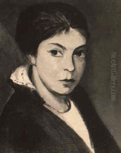 Portrait Of A Young Girl by Jean Hippolyte Marchand