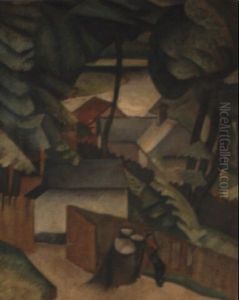 Maisons Et Paysage by Jean Hippolyte Marchand