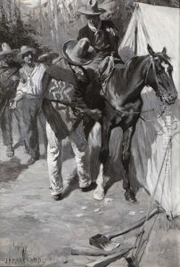 Cowboys And Vaqueros Having A Dispute by John Norval Marchand