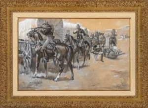 Defense Of The Wagon Train [or] Fighting Them Off by John Norval Marchand