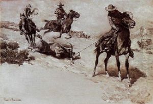 Roping A Steer by John Norval Marchand