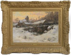 Hameau Sous La Neige by Ernest Gaston Marche