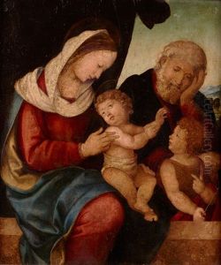 Heilige Familie Mit Dem Johannesknaben by Girolamo Marchesi da Cotignola